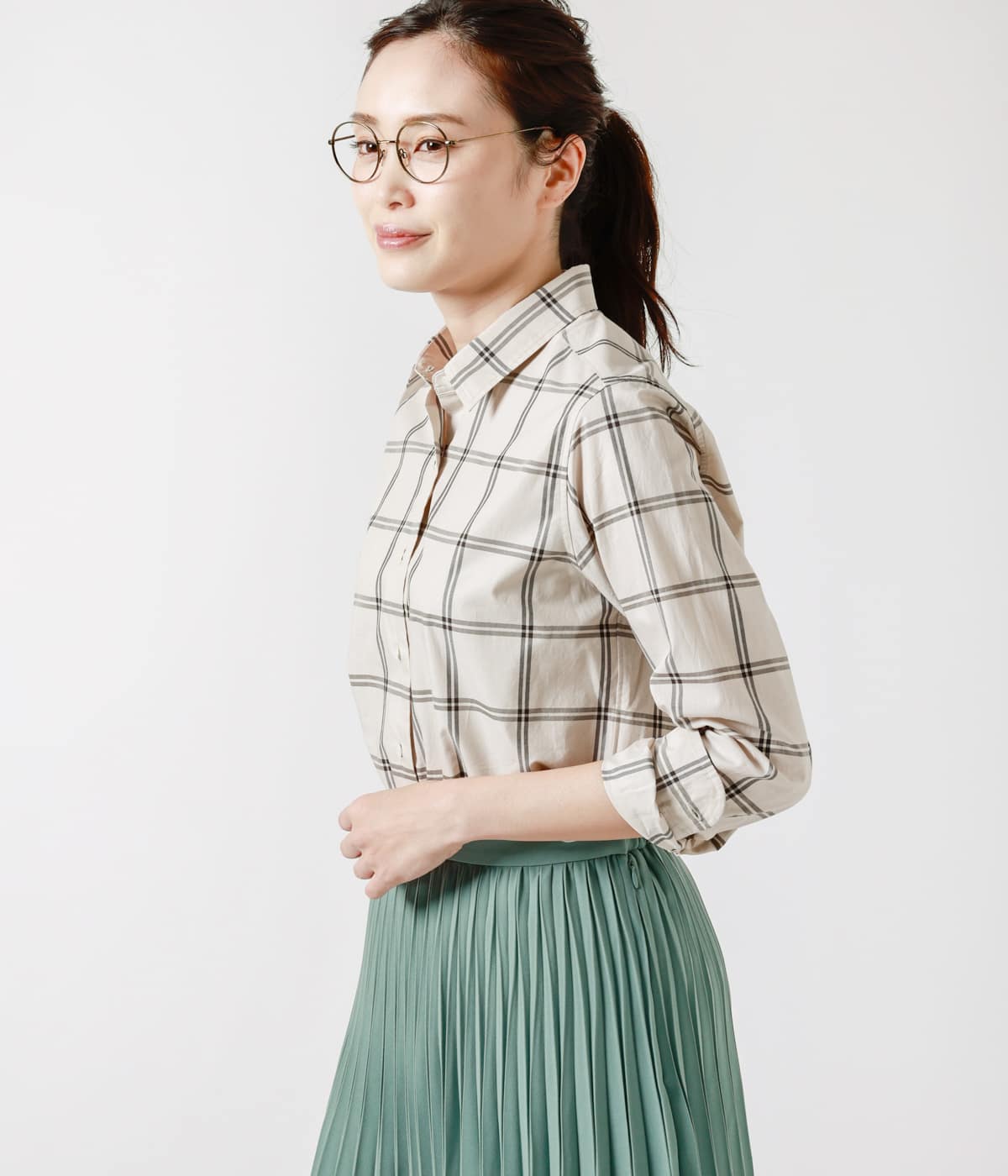 【L】コットンタイプライター ハンサムフィット レギュラーカラーシャツ