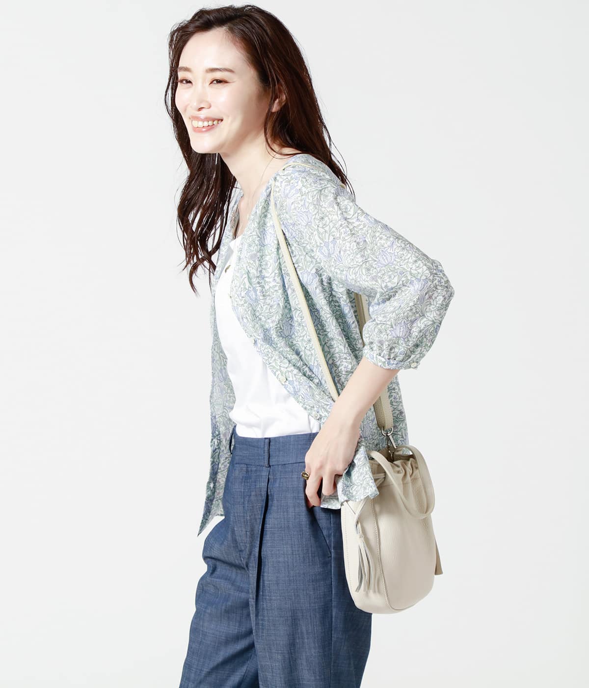 ボタニカルプリント 7分袖ギャザーブラウス 22 ファッション通販のny Online