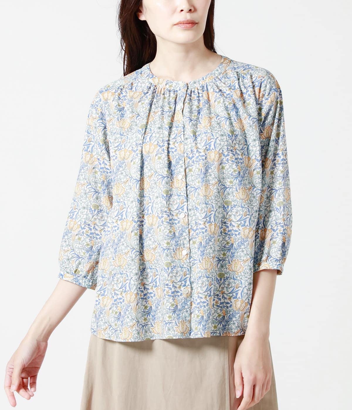 860円 【タイムセール!】 7分袖エンボスギャザーTシャツ 98146-01 M グレージュ cm-453791 枚 860円 【タイムセール!】 7分袖エンボスギャザーTシャツ 98146-01 M グレージュ cm-453791 枚