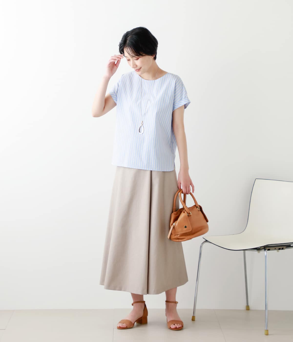 【WEB限定】DONEEYU(ドニーユ) ナチュラルタッチツイル マキシレングススカート