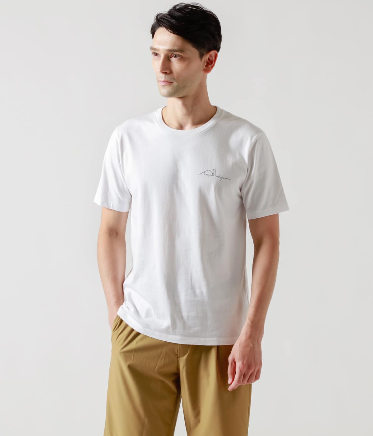 【IVORY LABEL】天竺ワンポイントプリントTシャツ