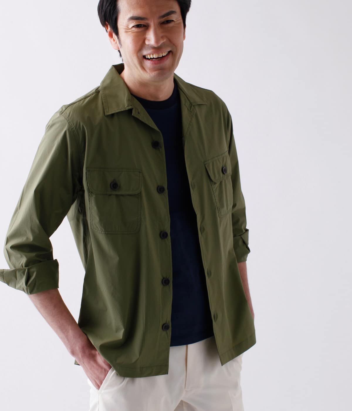 【IVORY LABEL】【撥水】ナイロンリップ 長袖ファティーグシャツ
