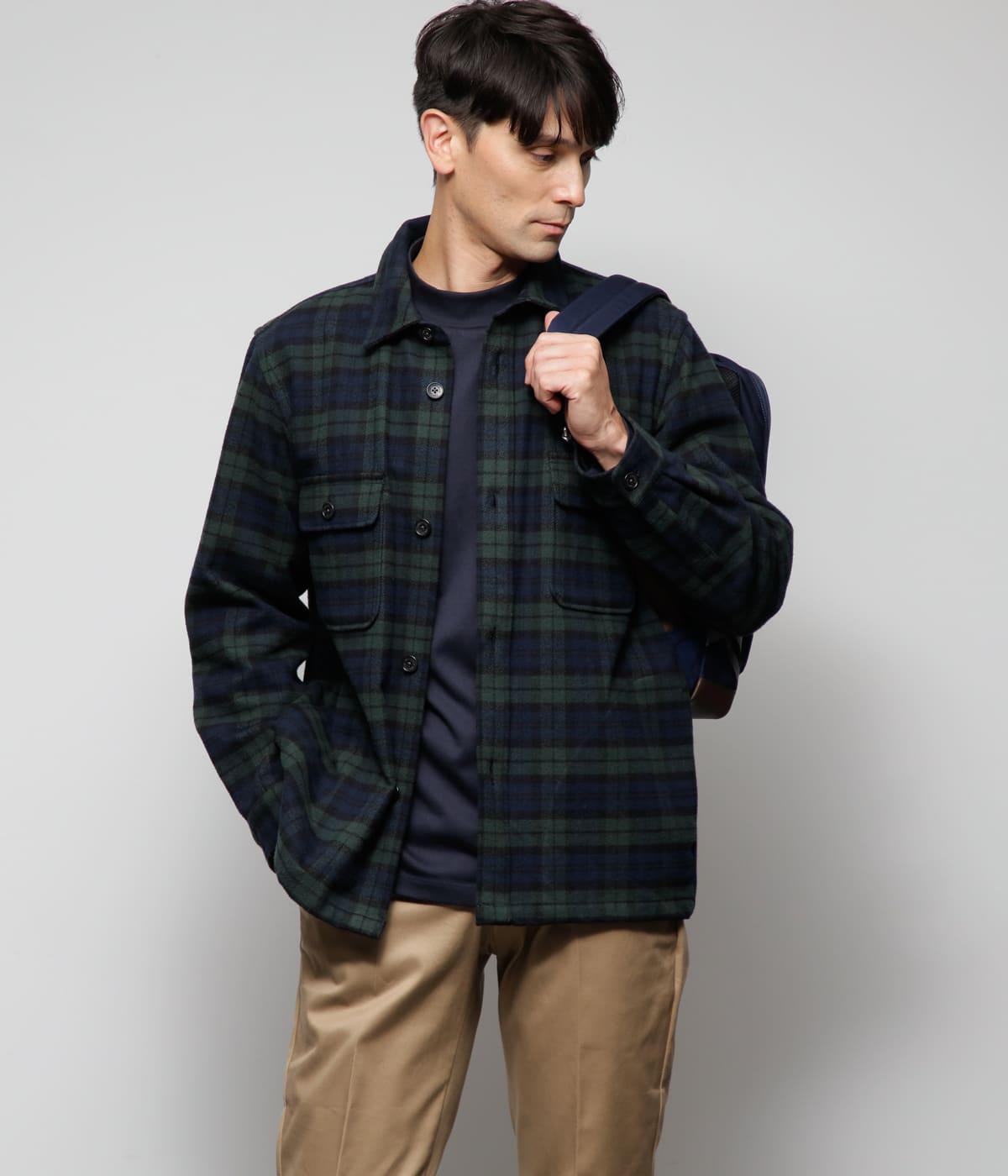 [Steven Alan]C/PE WINDOWPANE CPO シャツ