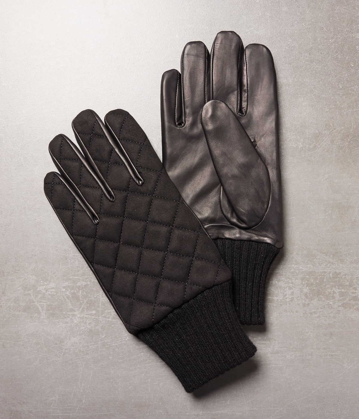 フェイクスエード キルティング リブグローブ