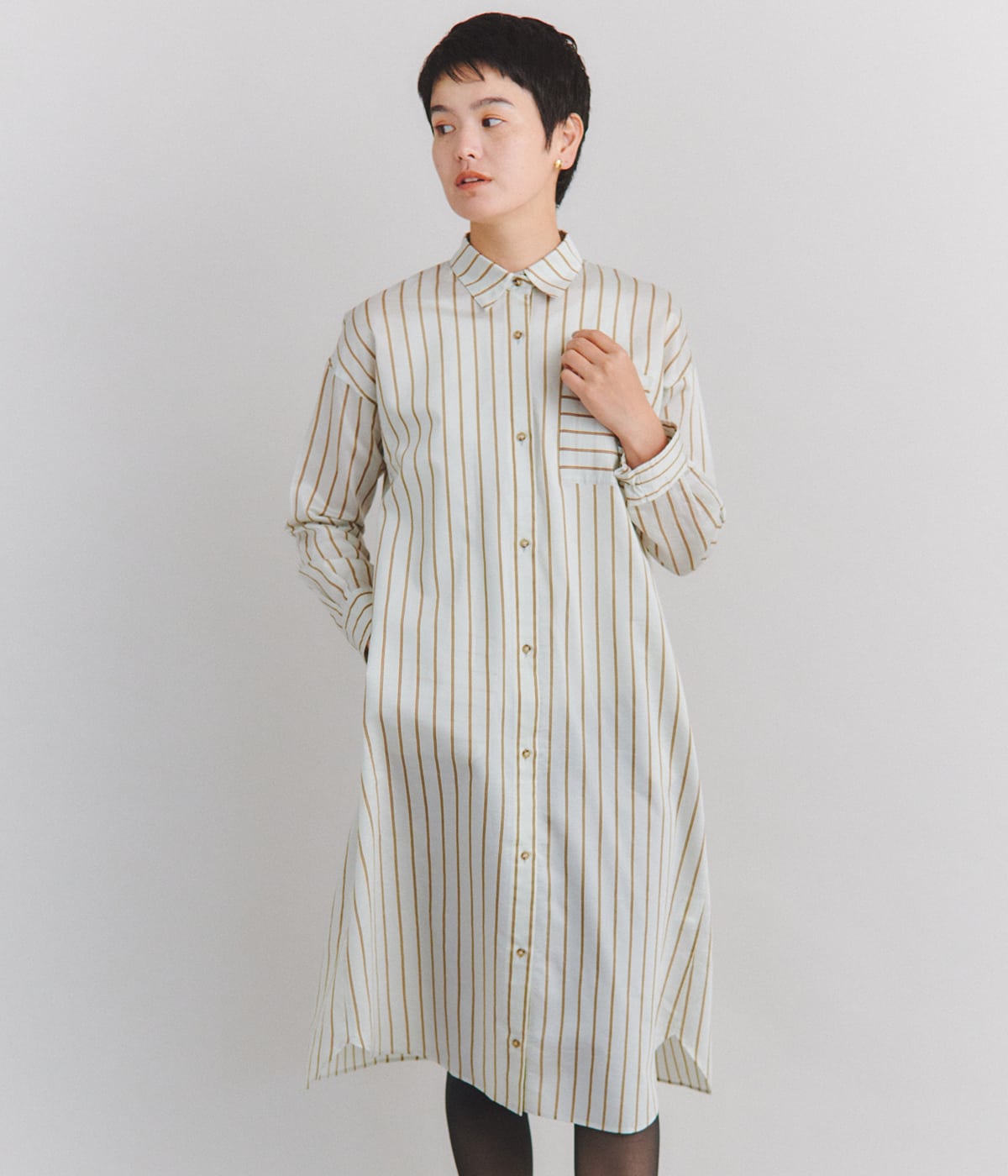 NEWYORKERの［ACAR CALVIA］Stripe シャツワンピース