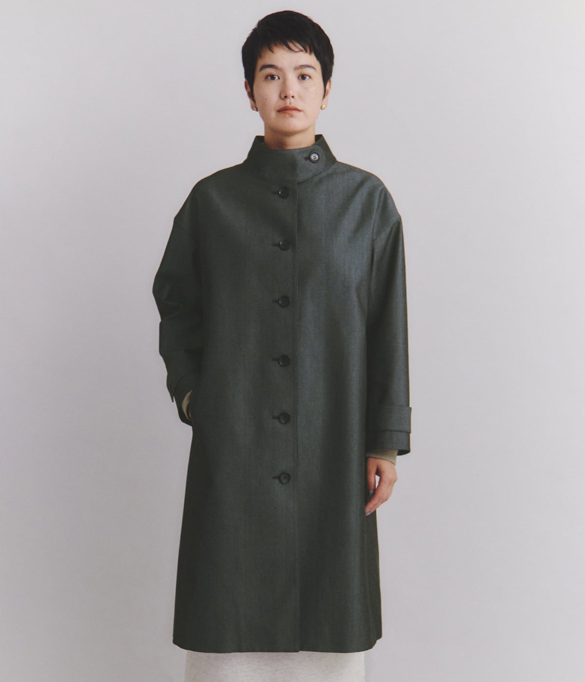 NY.ONLINEのCotton Wool Gabardine スタンドカラーコート