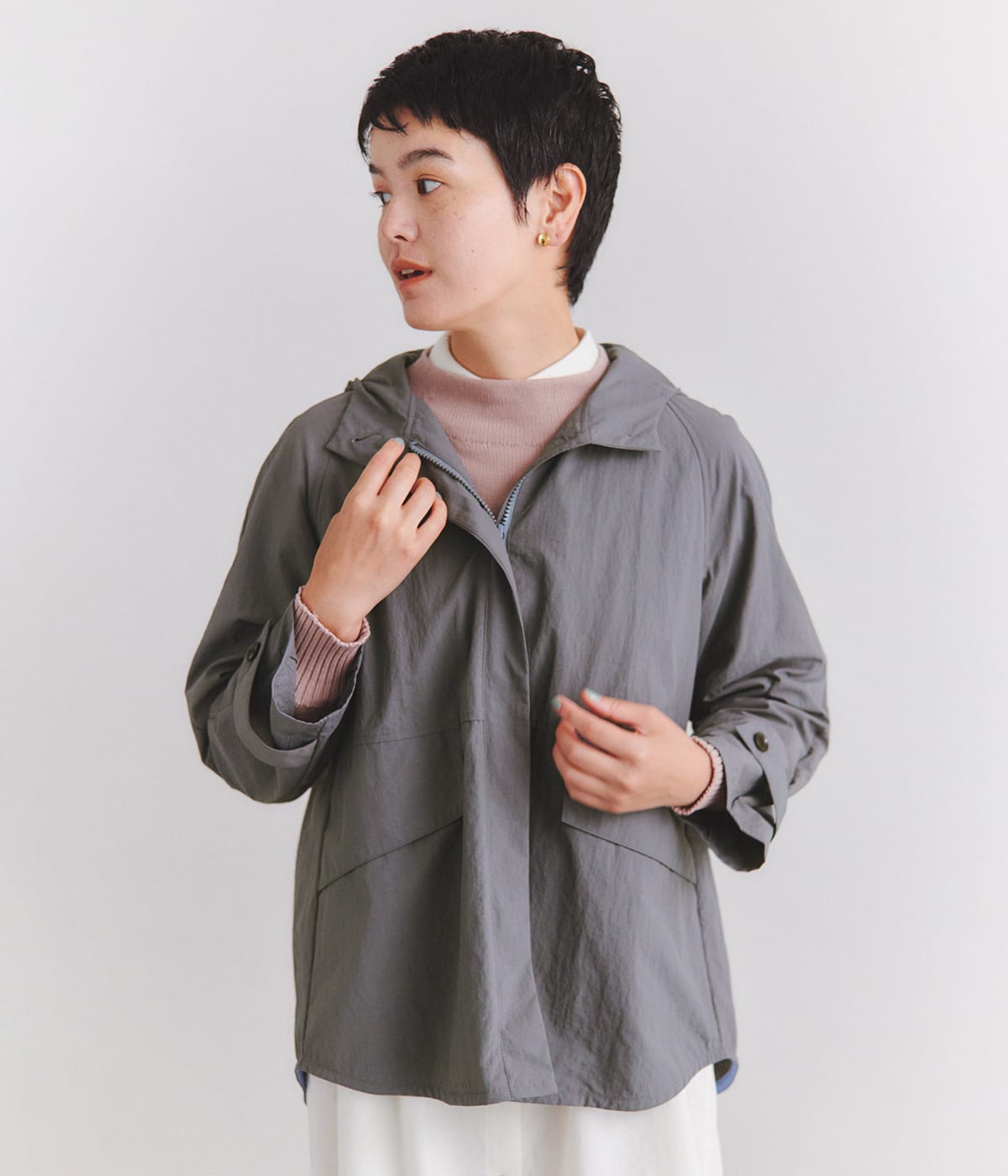 ［ONIBEGIE］Nylon Dyed Tafeeta フードブルゾン