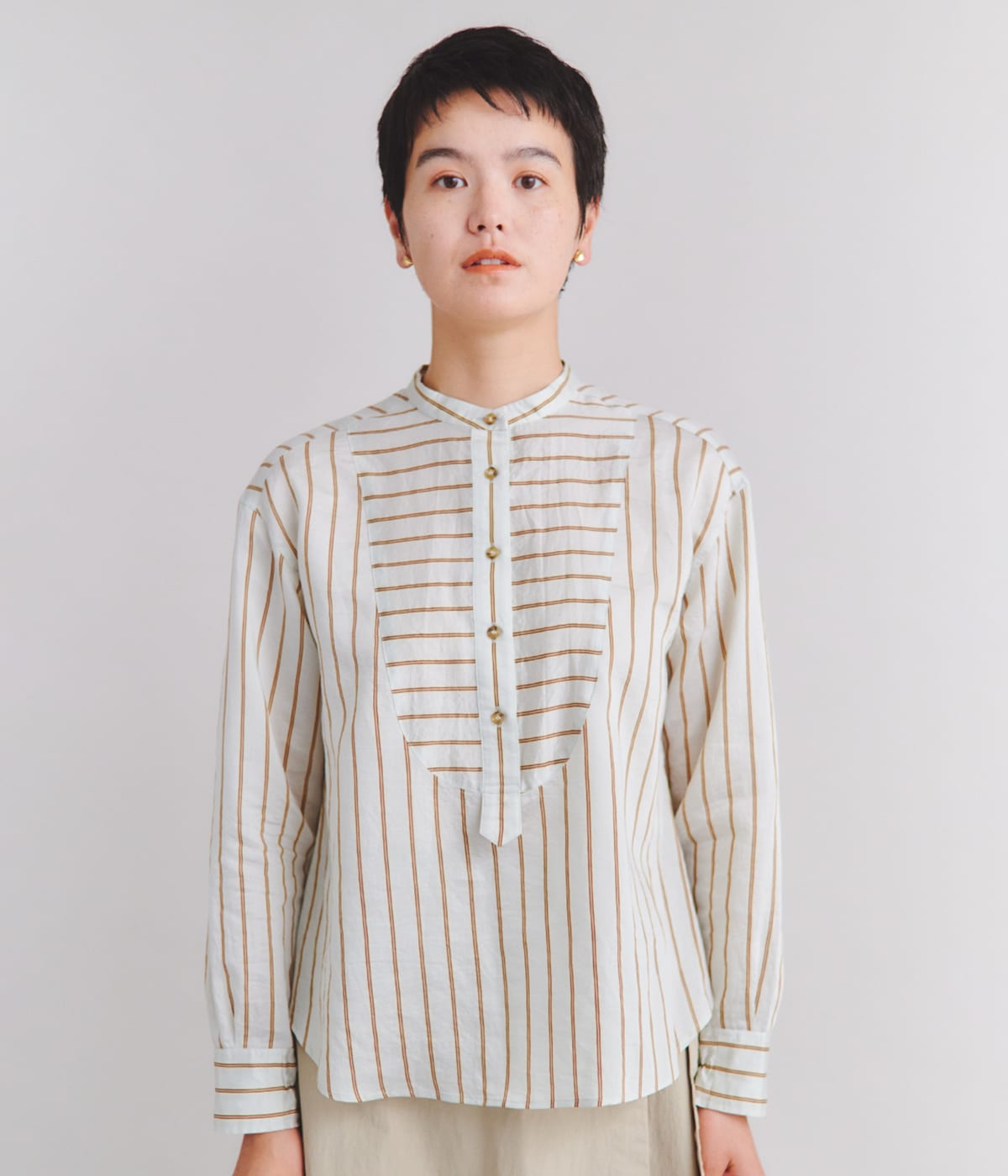 NEWYORKERの［ACAR CALVIA］Stripe ブザムシャツ