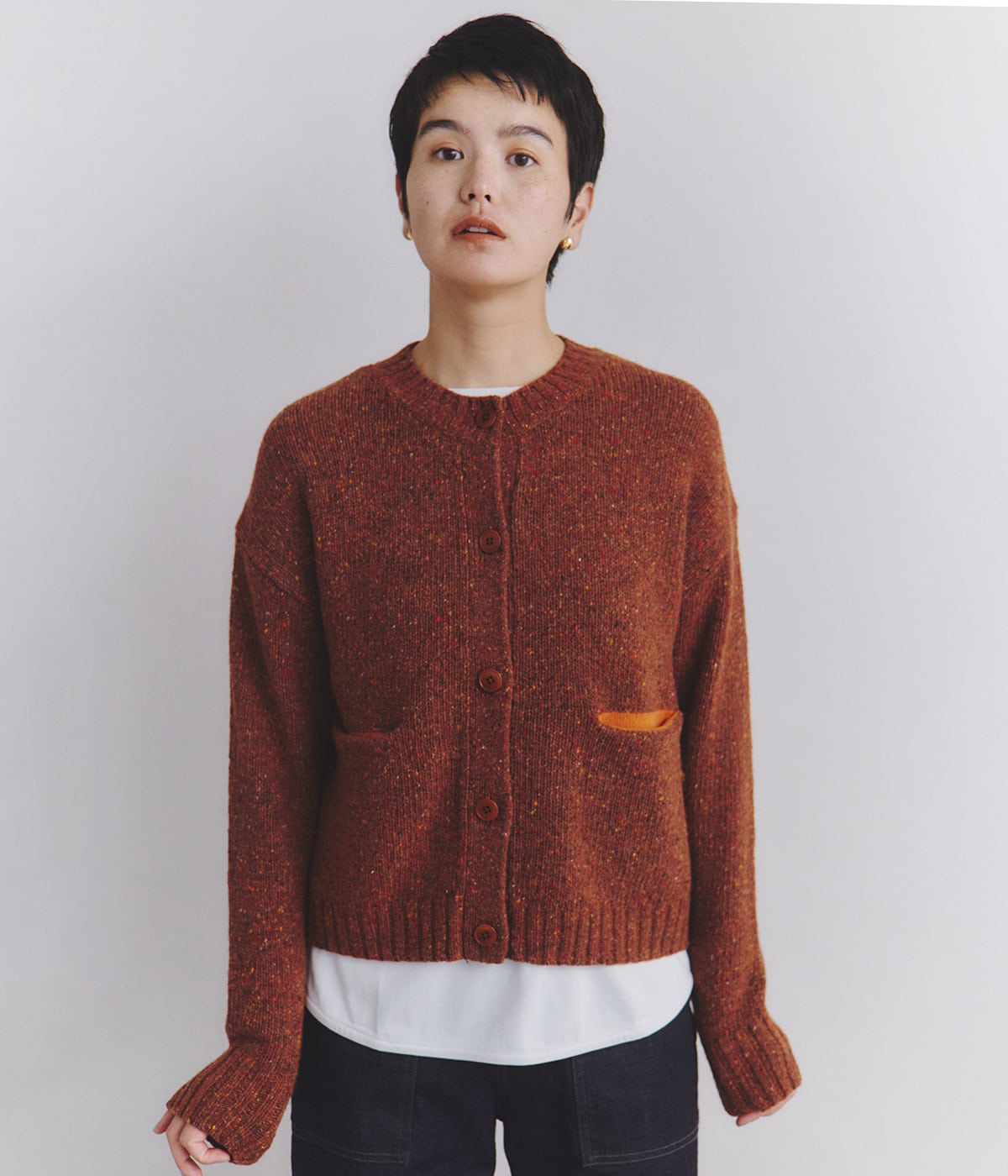 Low Gauge Nep Knit ショートニットカーディガン