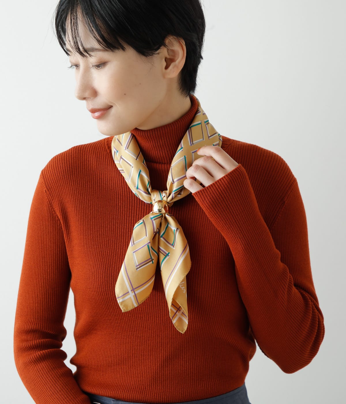 MANTERO/マンテロ】 FLOWER SILK SCARF フラワーシルクスカーフ90×90cm｜OUTLET / アウトレット