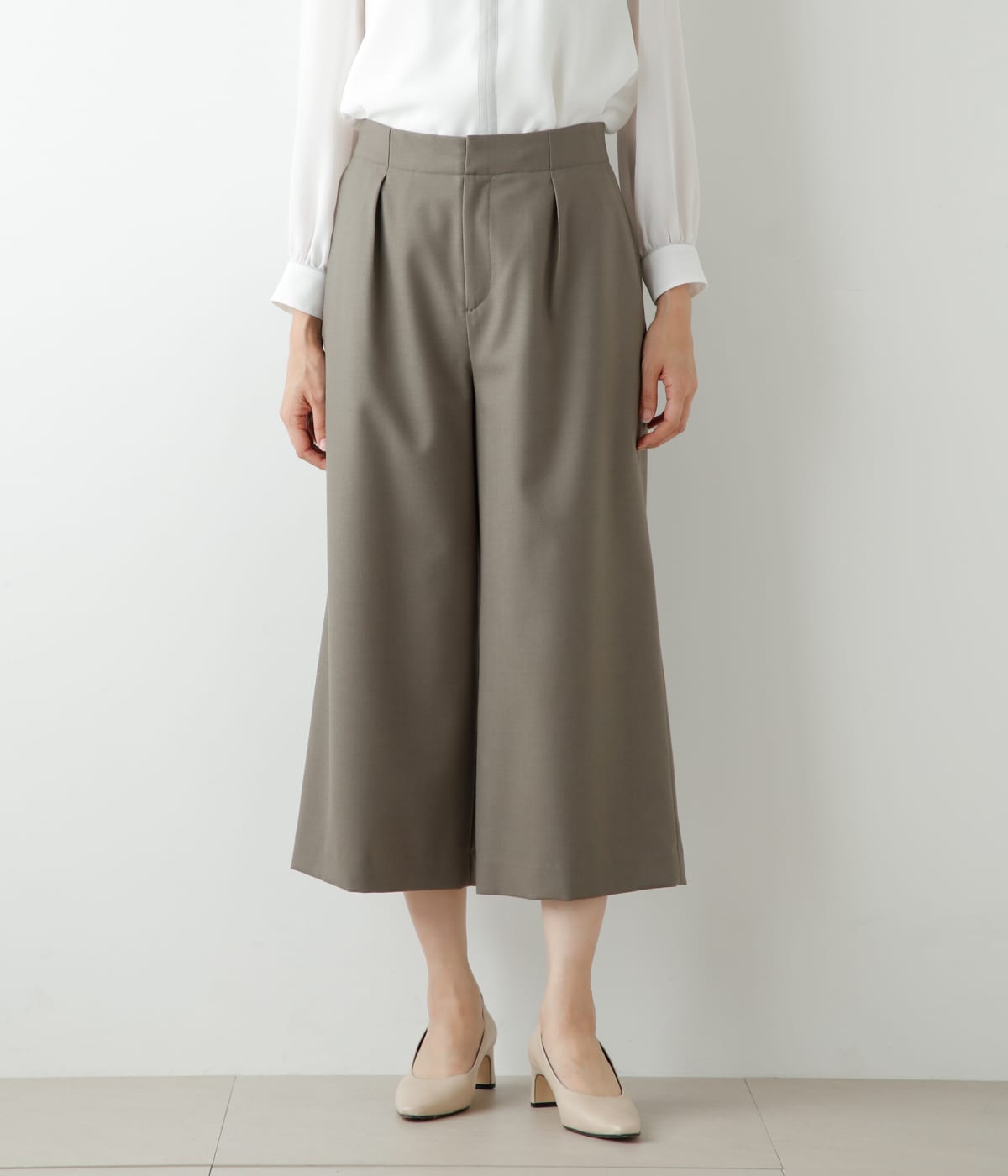 ◆90cm丈◆＊出番多し! デイリーエース＊チノクロスのガウチョパンツ[10色展開]オリーブ/チャコールグレー/ブラック        