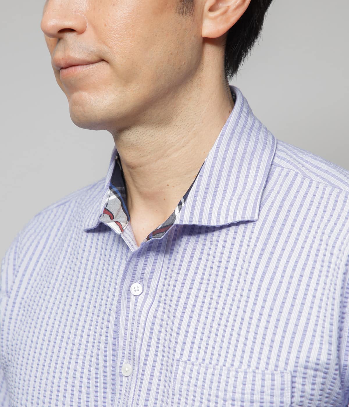 COOL COMFORT(吸水速乾)】ジャージーサッカーストライプポロシャツ