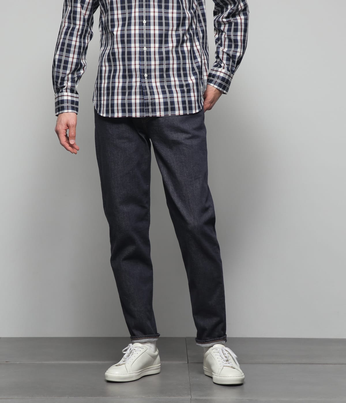 【ストレッチ】反応染めネイビー 11.5オンス ワンウォッシュデニムパンツ