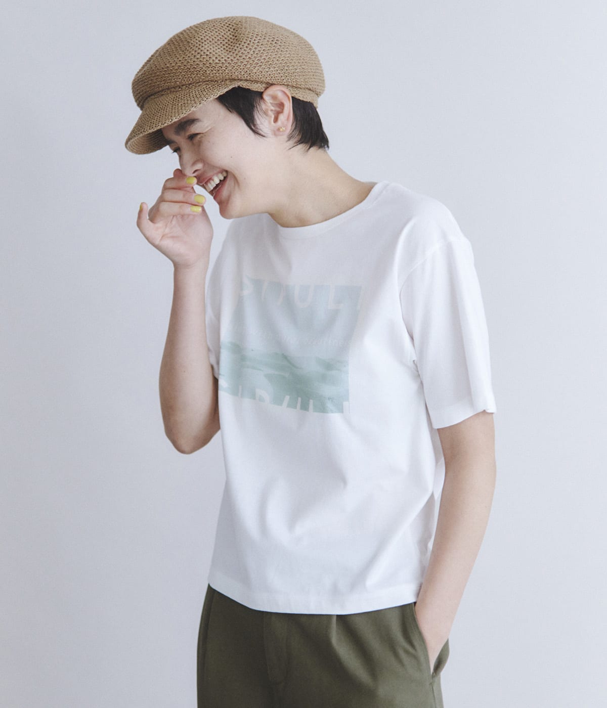 Organic Cotton  グラフィックフォトTシャツ[along with natural beautiness]