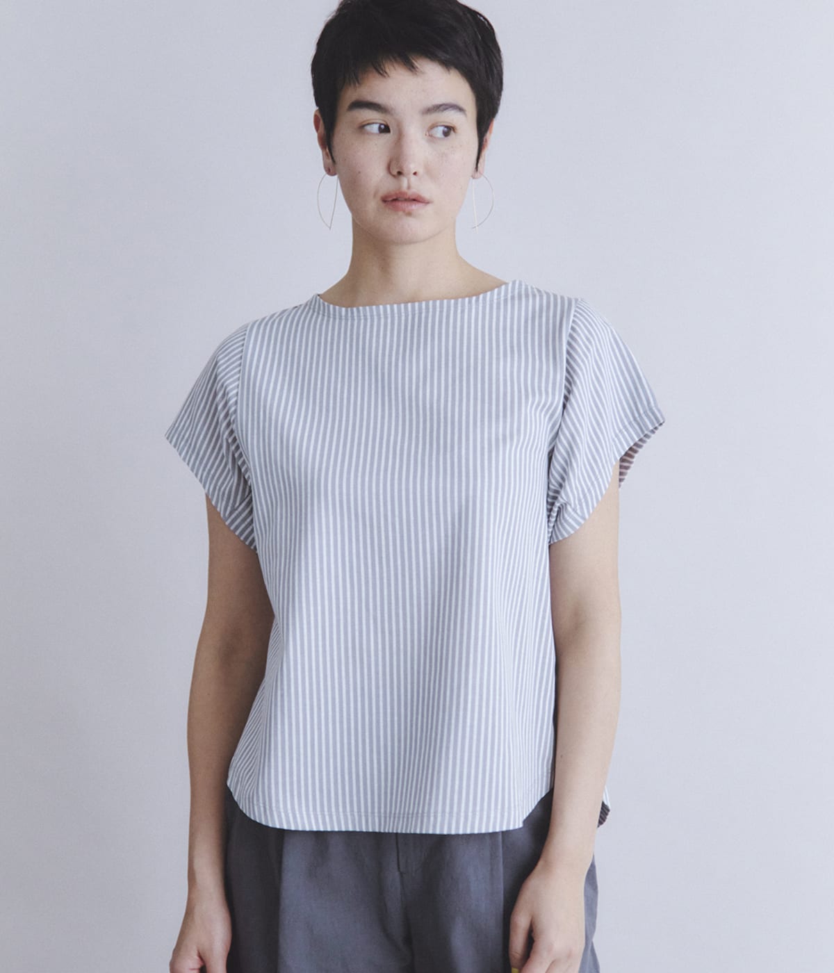 NEWYORKERのStripe Jersey フレアスリーブTシャツ