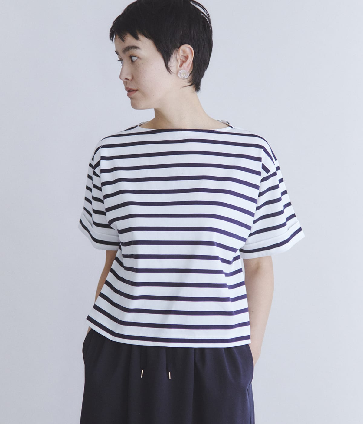 NEWYORKERの［ULTIMA］Cotton Jersey ボーダーTシャツ