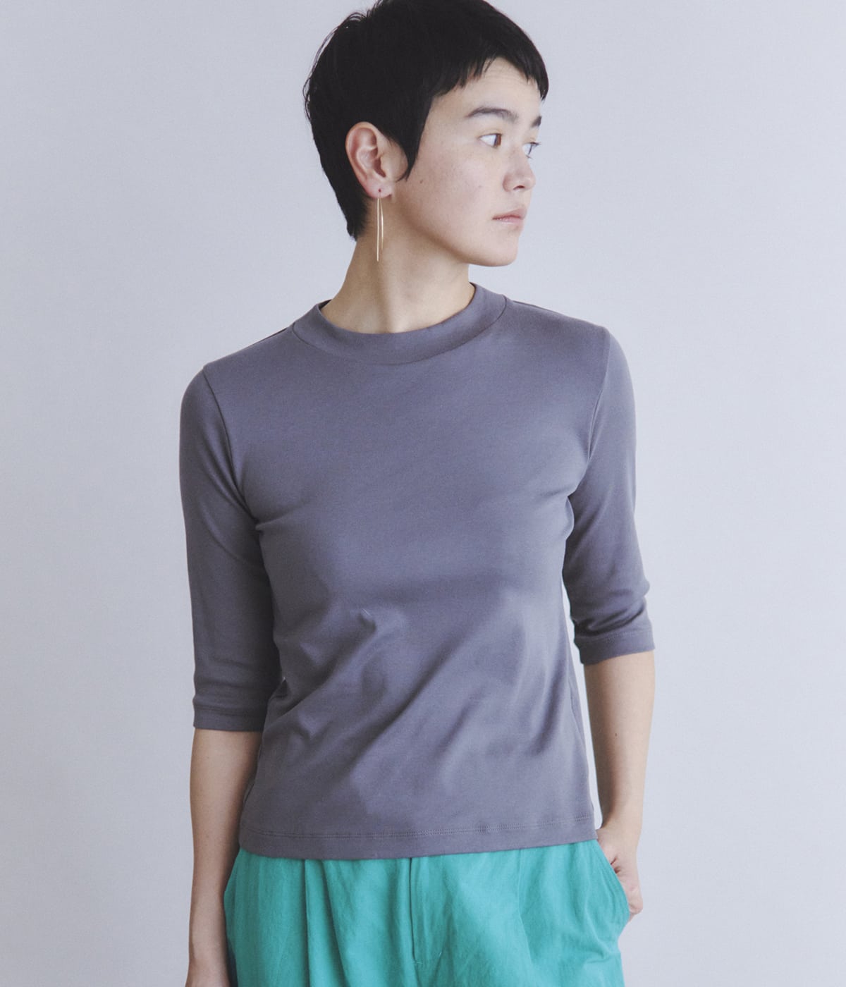 NEWYORKERの［Elama］Suvin Cotton Rib ボトルネックプルオーバー