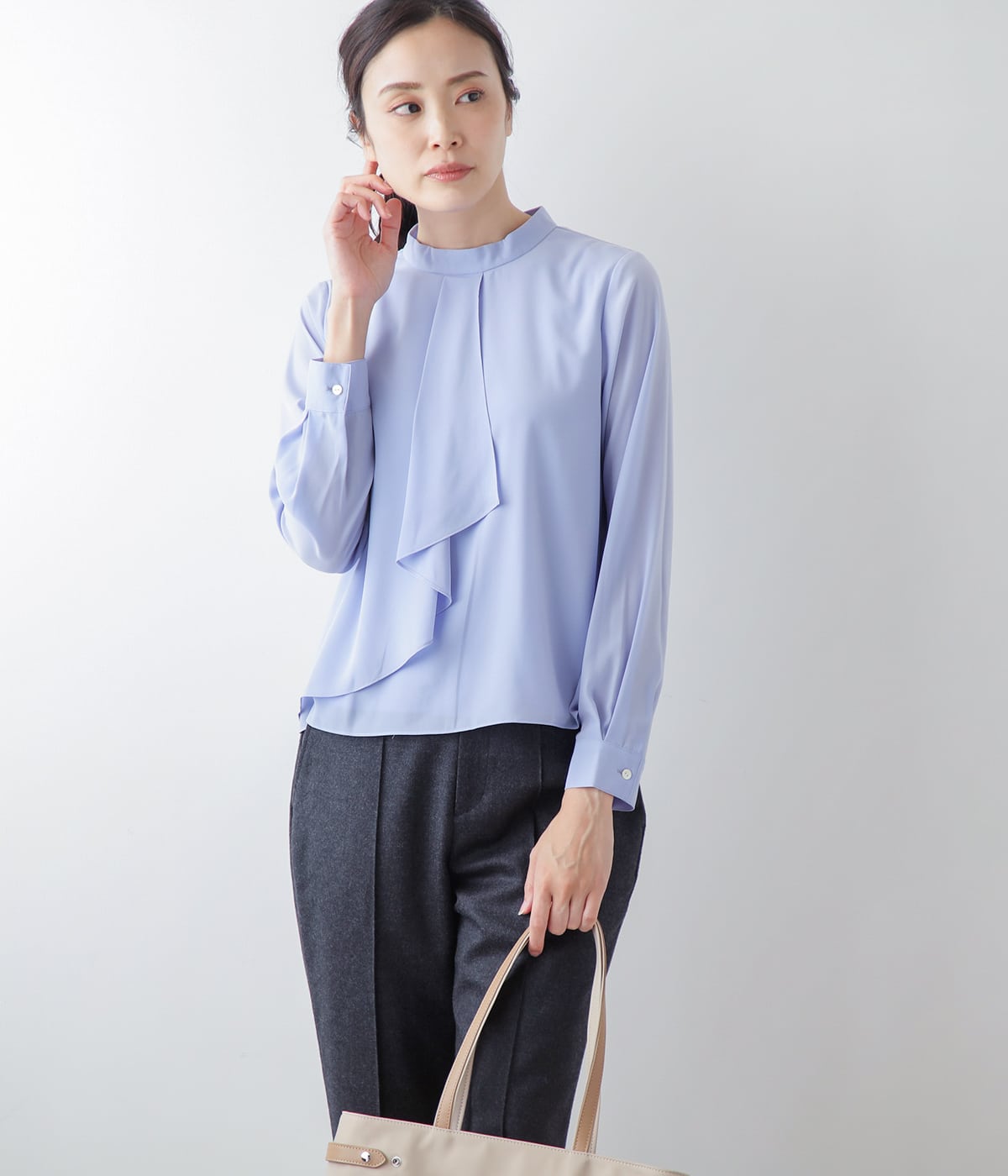 TR天竺×デシン ラッフルフリルカットソー(51818710-2023 