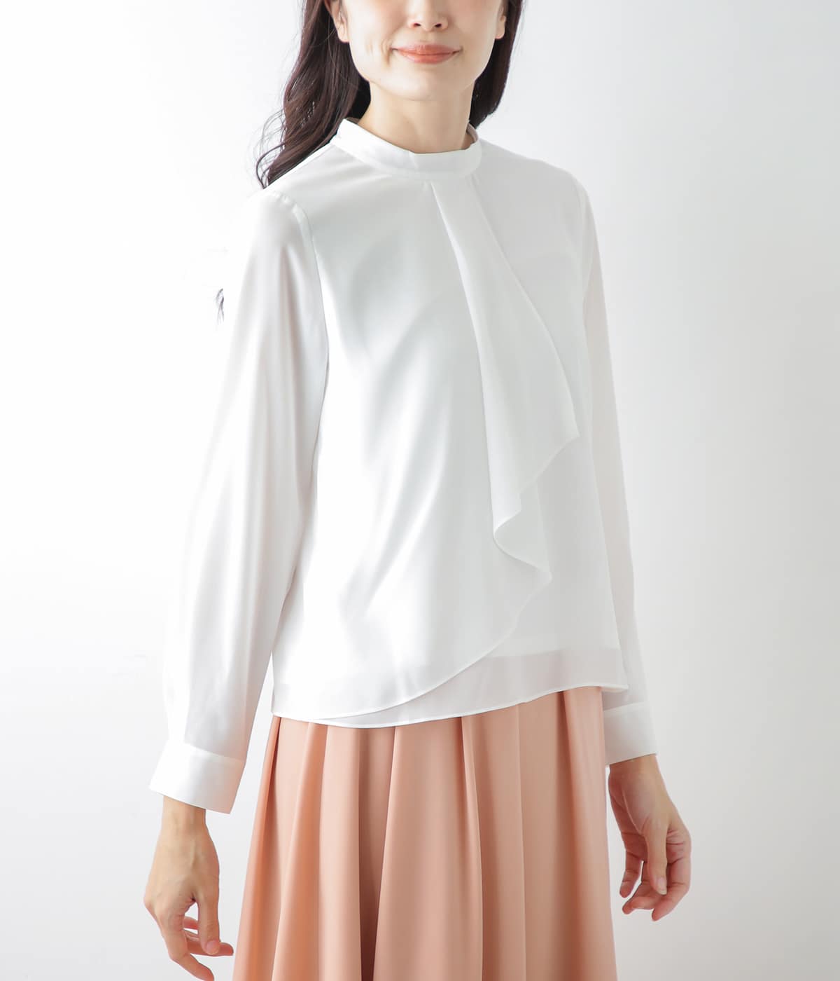 TR天竺×デシン ラッフルフリルカットソー(51818710-2023 