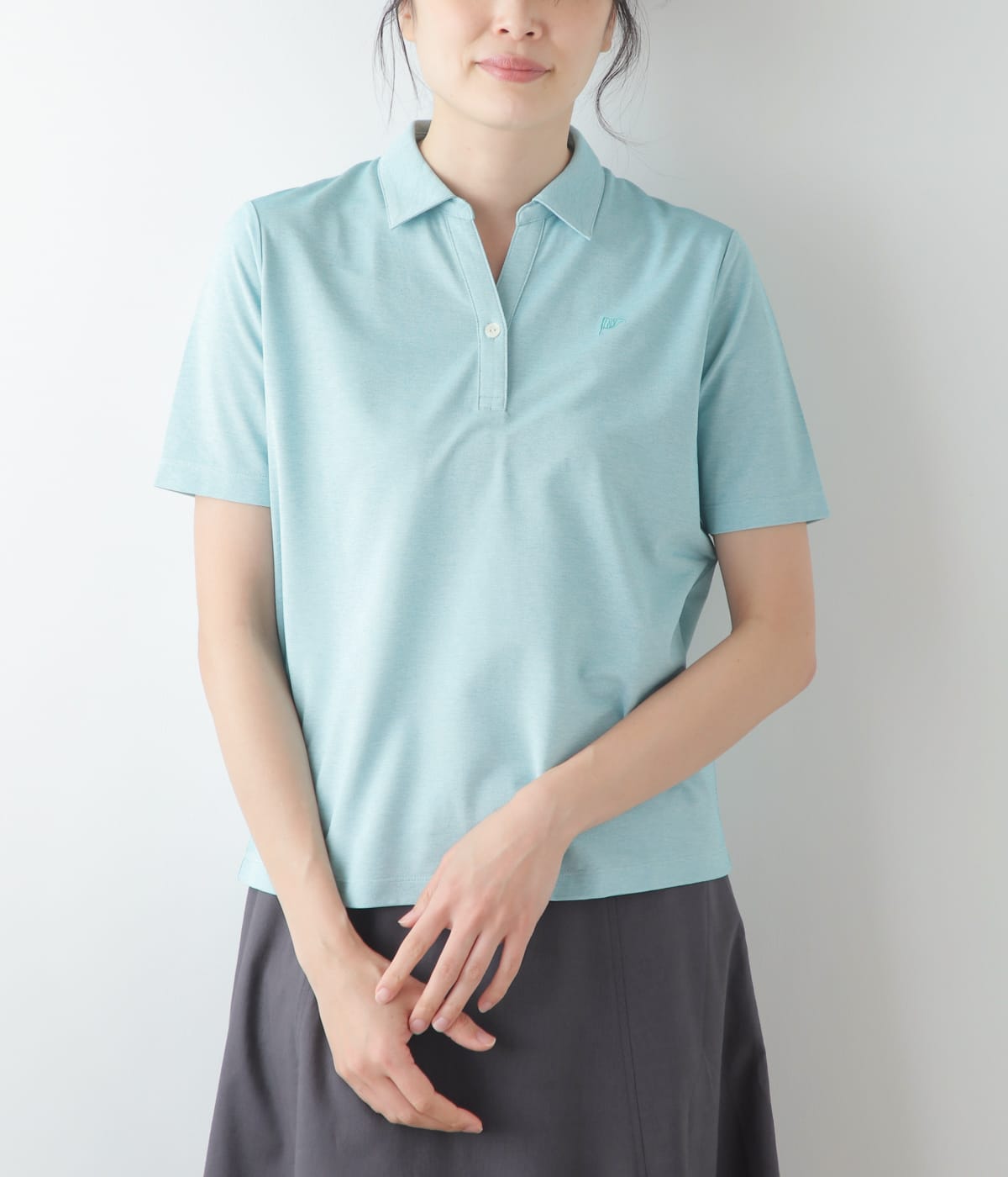 リネンライク鹿の子 スキッパーポロシャツ(51858653-2023 リネンライク鹿の子 スキッパーポロシャツ(51858653-2023