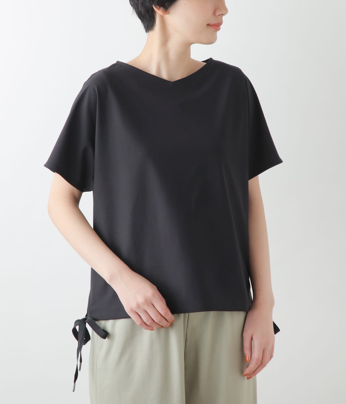 L】ストレッチトリコット 裾ドロストカットソー(54858671-2023)｜ファッション通販のNY.ONLINE