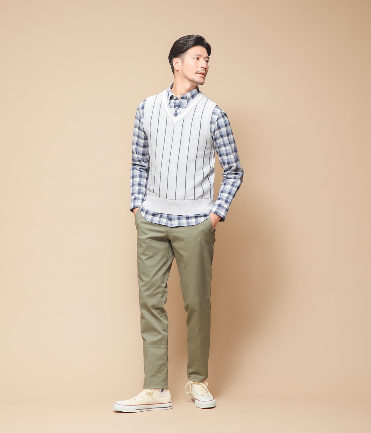 ストレッチ】ツイル スリムフィットパンツ(ノータック)(82268861-2023