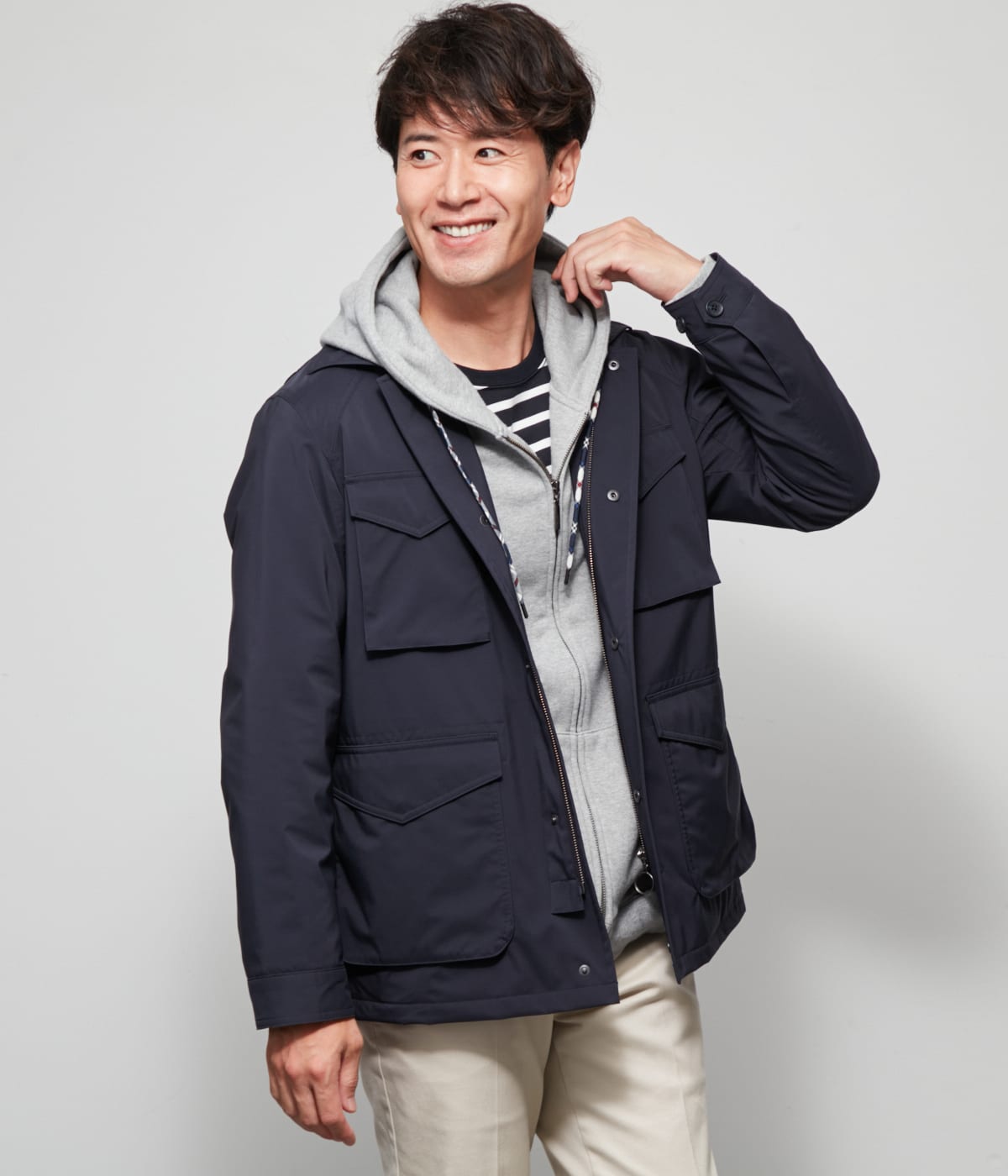 NEWYORKERの【撥水・透湿・防風】NY ACTIVE ナイロン 3層ボンディング ユーティリティアウター