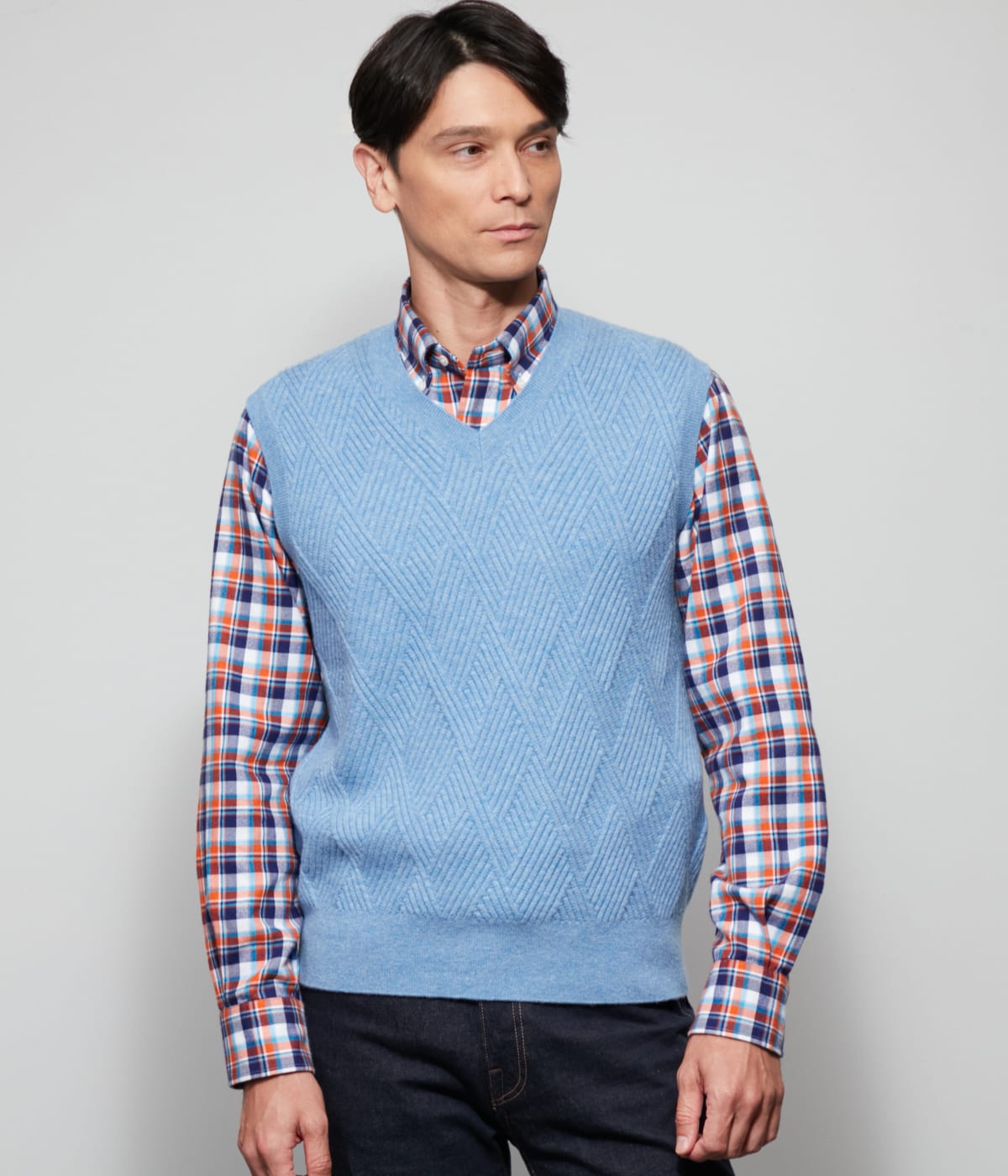 the wardrobe. newyorkerのカシミヤ混 Vネック ニットベスト