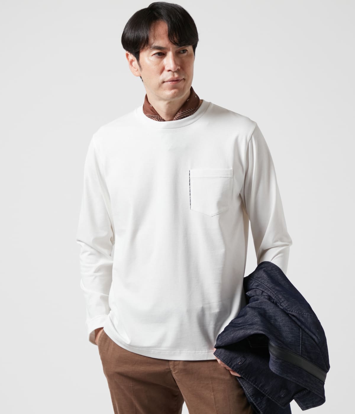 MVS天竺 長袖クルーネックTシャツ