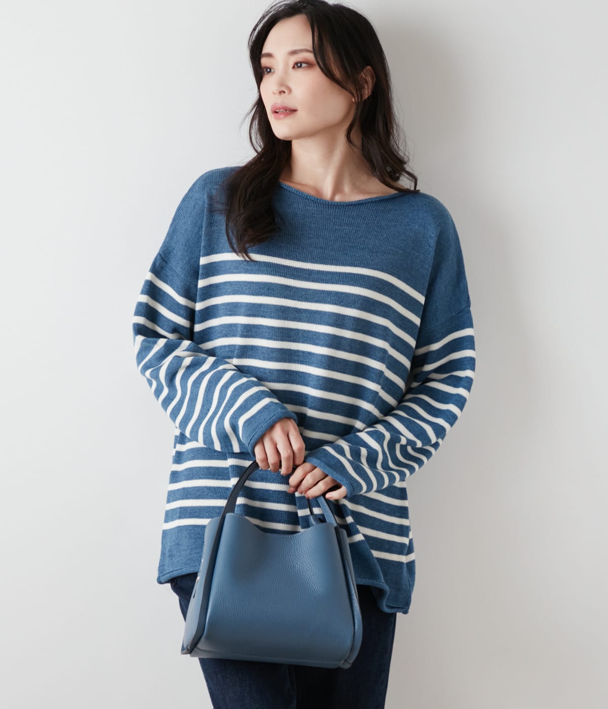【WEB限定】TRICOTS JEAN MARC(トリコット・ジーン・ マルク) ボーダーボートネックニット