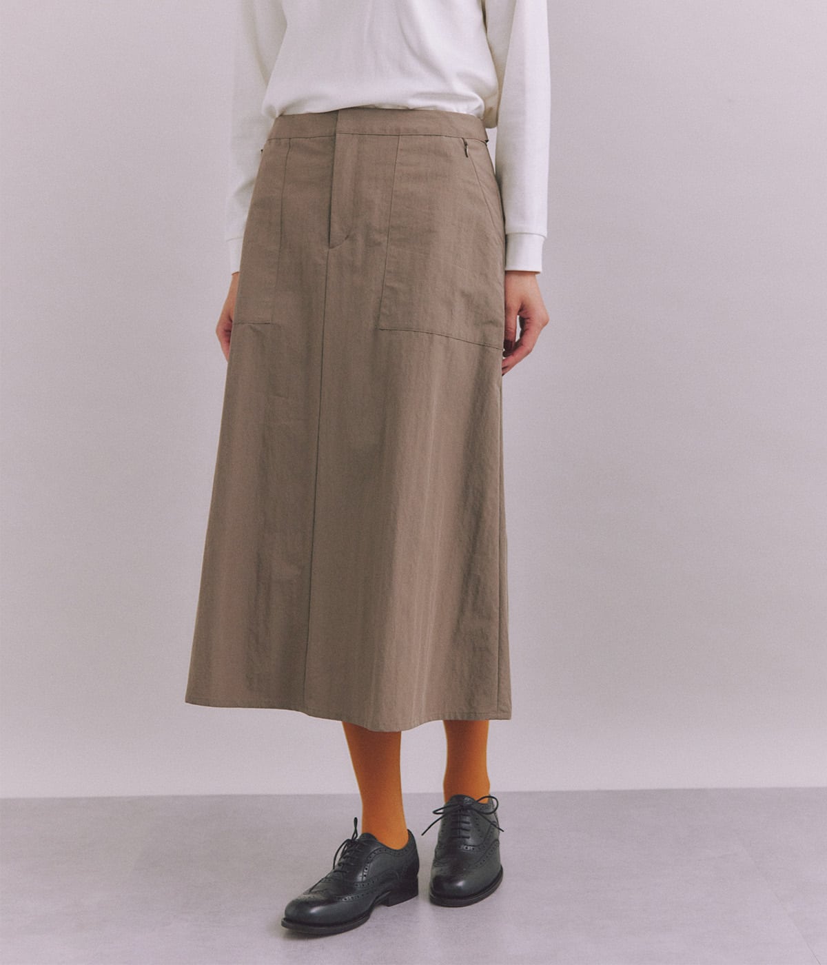 Supima Cotton Nylon Typewriter フレアスカート