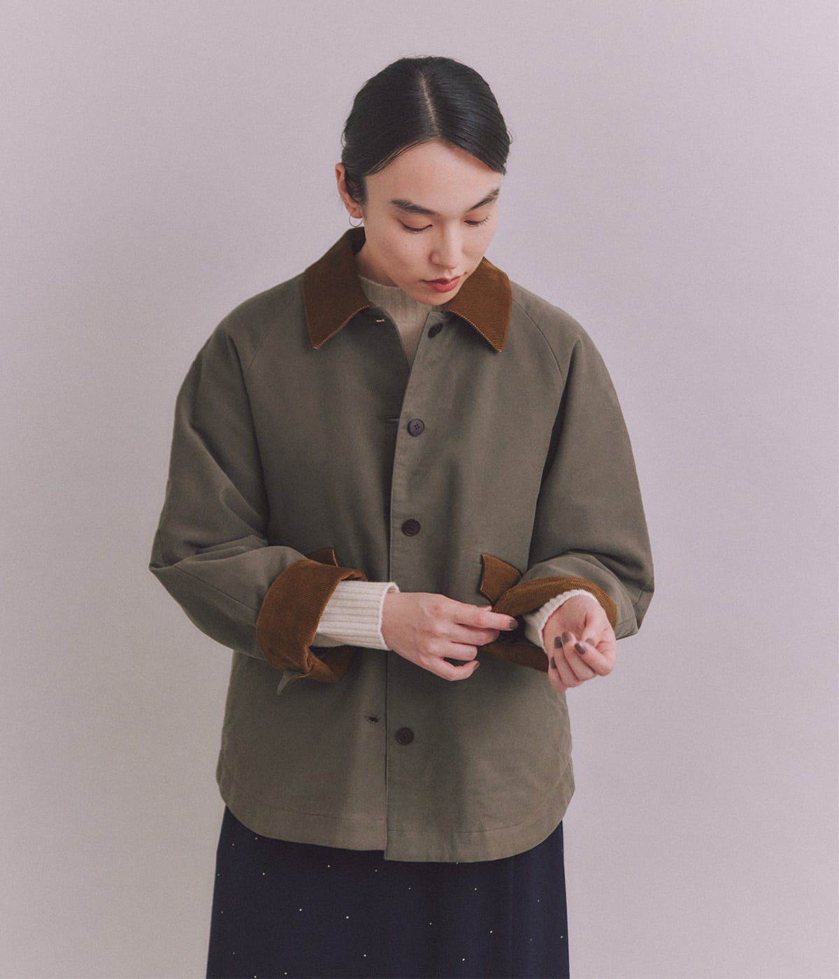 Cotton Moleskin 襟切替ブルゾン