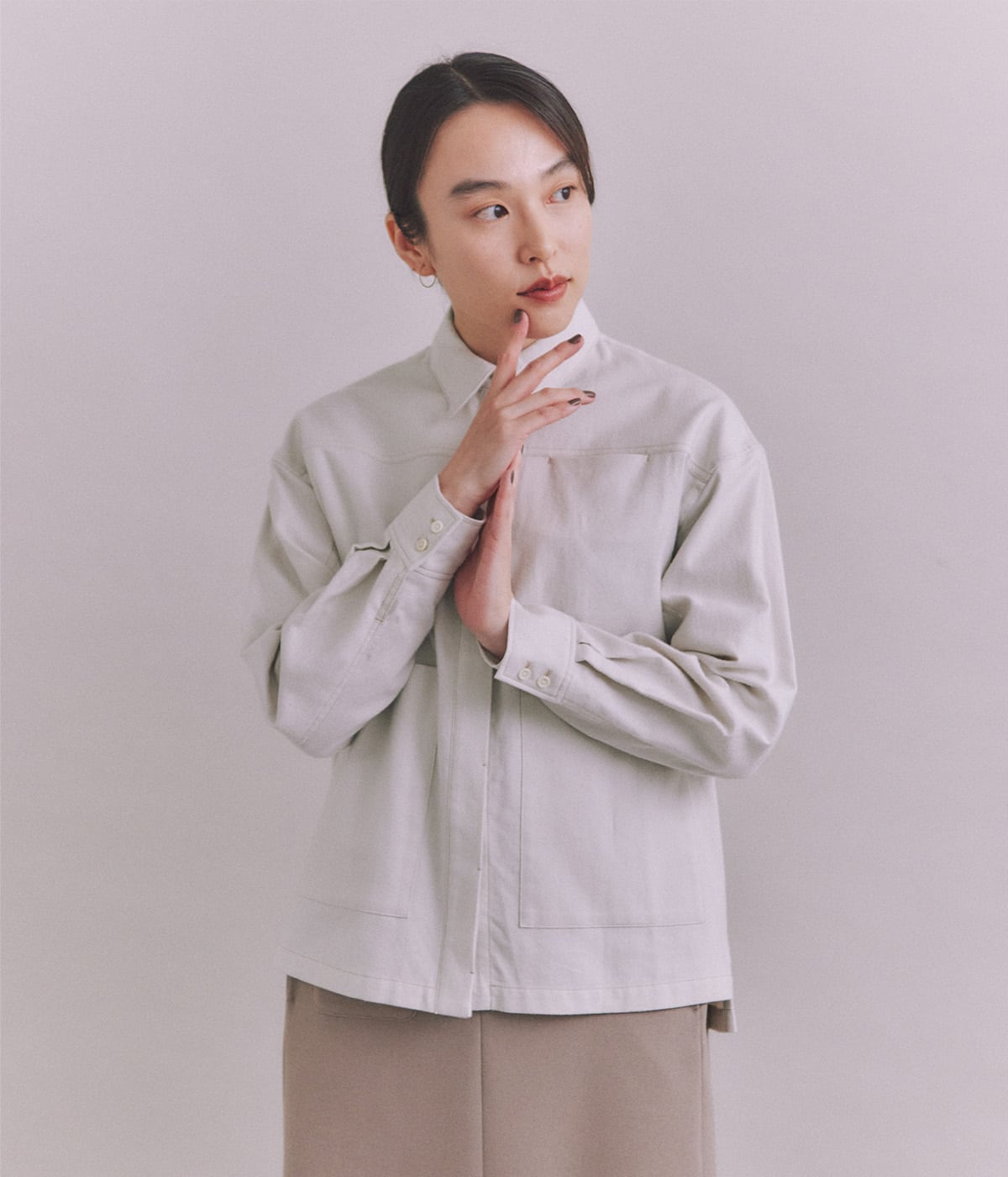 Organic Cotton Soft Viyella ビッグポケットシャツ