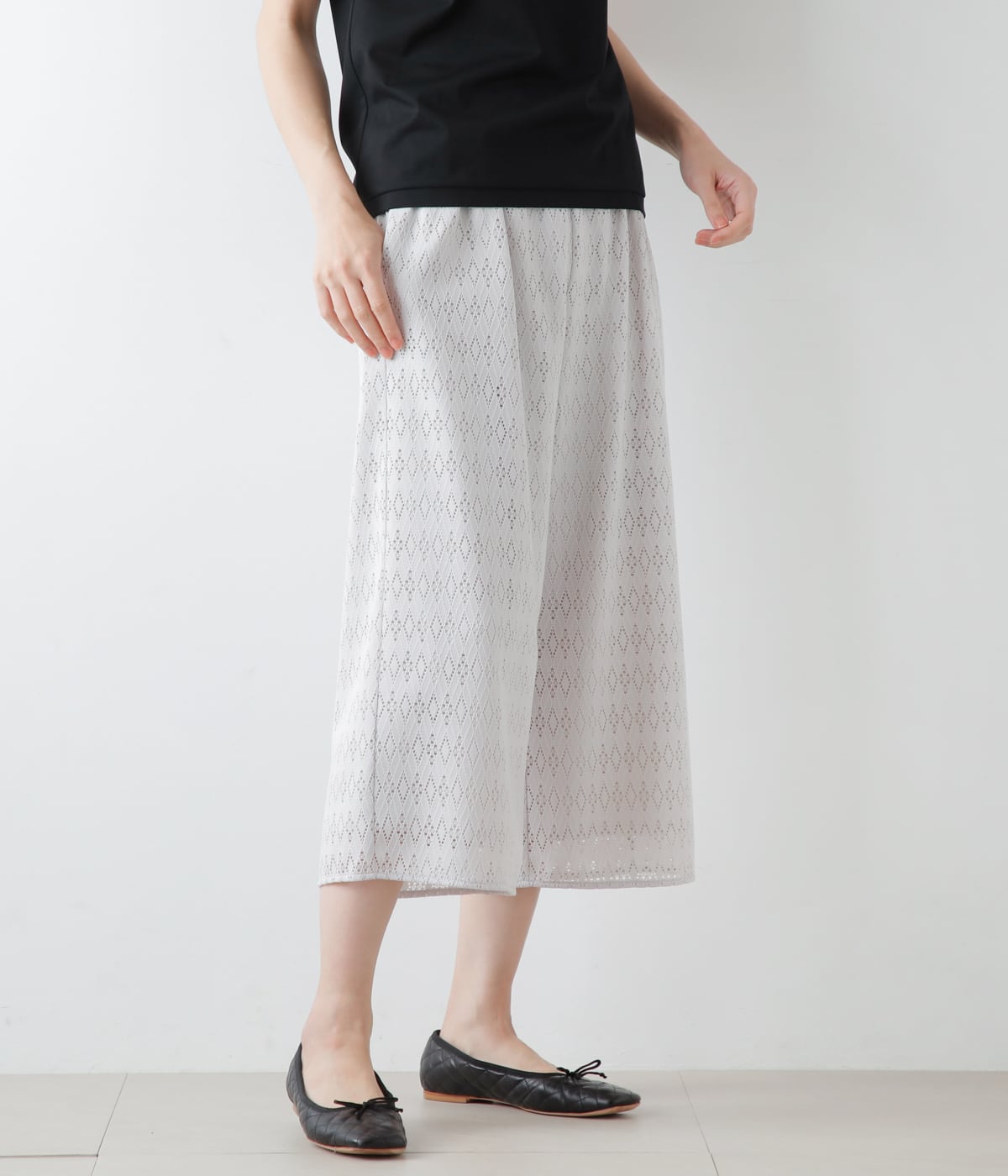 ダイヤラッセルレース キュロットパンツ
