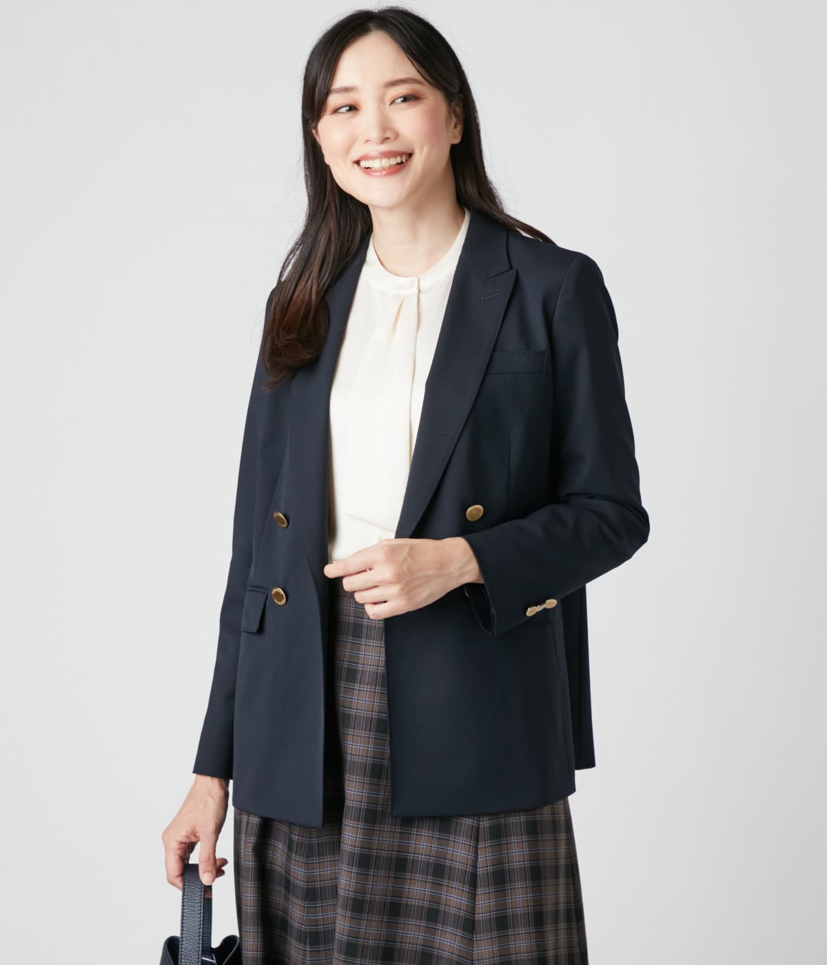TWストレッチ ダブルブレストブレザー