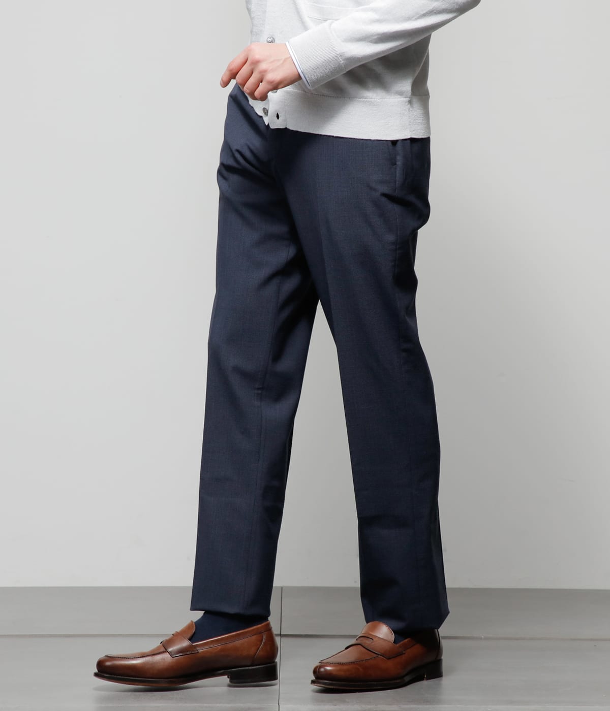 the wardrobe. newyorkerの【防シワ・ストレッチ・ウォッシャブル】TRAVEL COMFORT 千鳥 スラックス