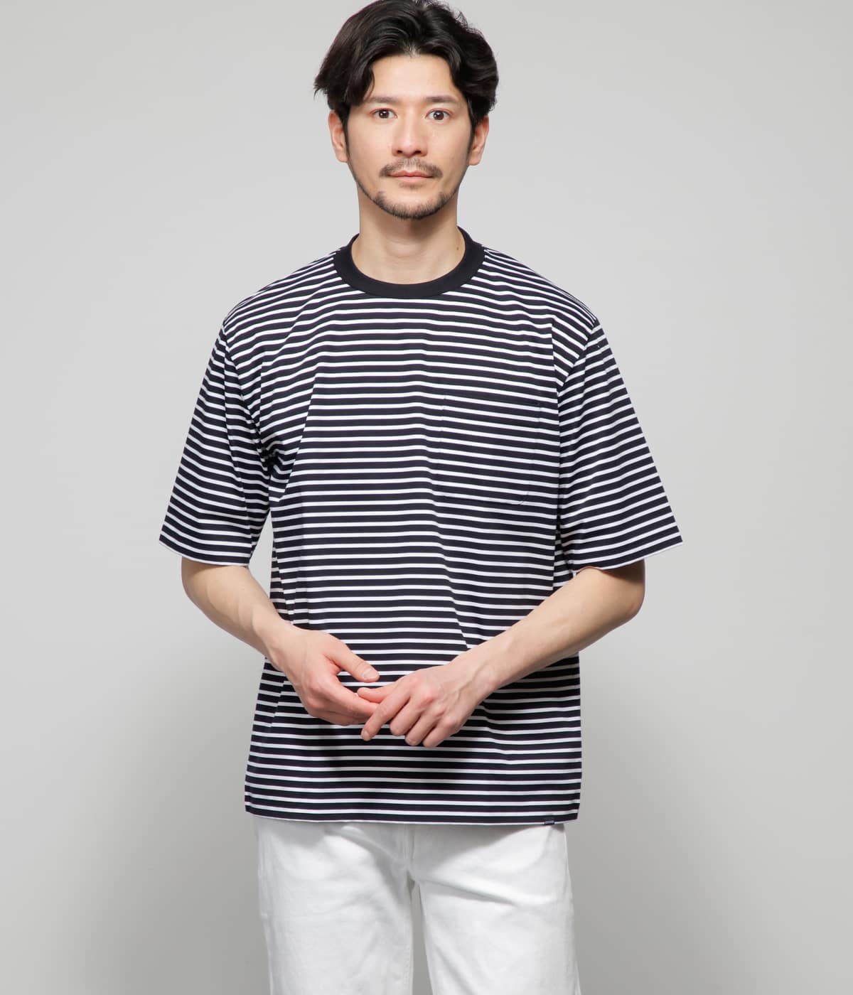 NY CARE FREE ボーダー 半袖クルーネックTシャツ