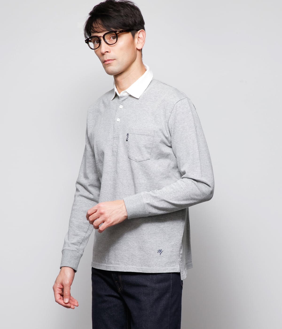 the wardrobe. newyorkerのDERABE 無地 ラガーシャツ