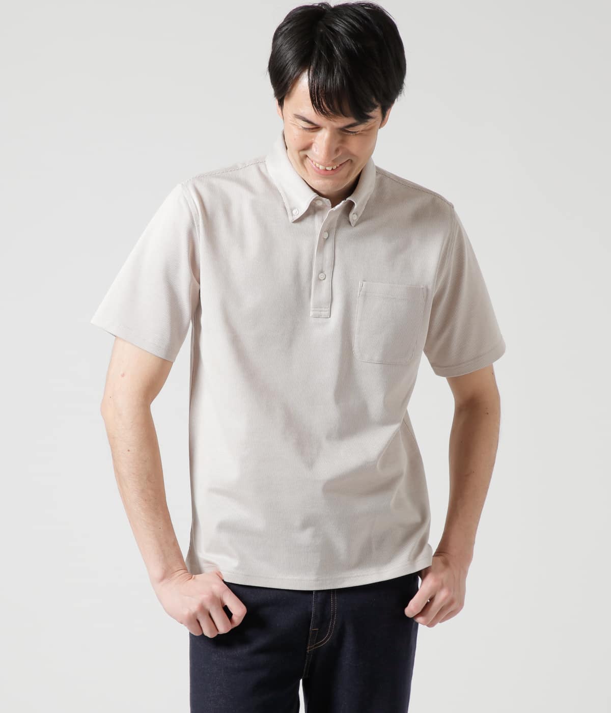 【吸水速乾】COOL COMFORT コードレーン ボタンダウンポロシャツ