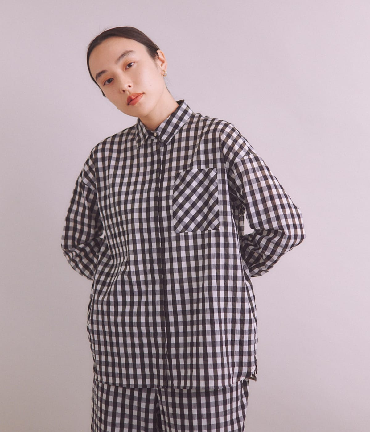 NEWYORKERの［ACAR］Gingham Sucker チェックシャツ