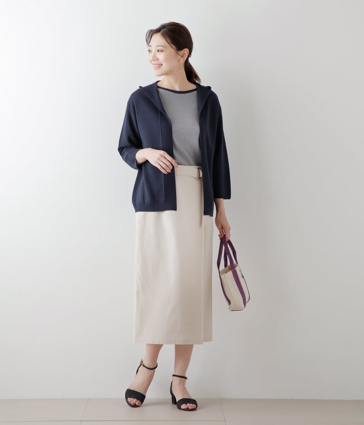 ライトグログラン ラップ風ストレートスカート(51252263-2024