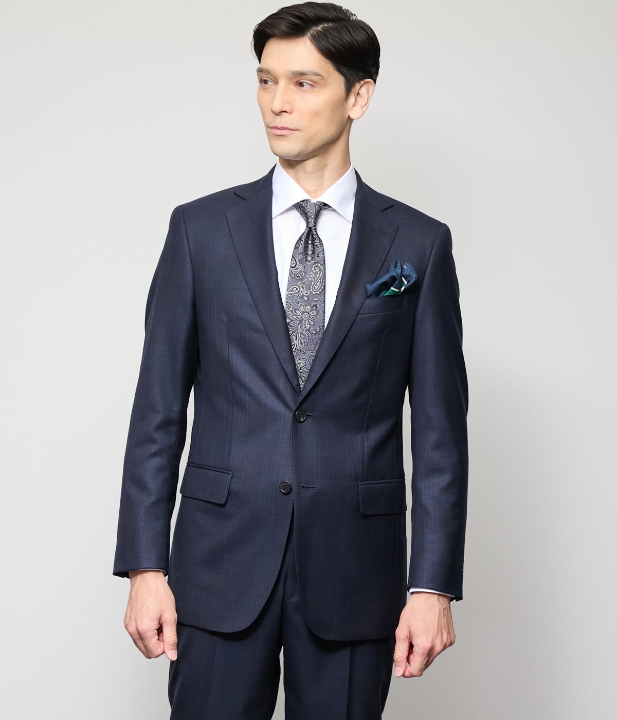 未使用級 現行品(近年モデル) ニューヨーカー スーツ ネイビー チェック NEWYORKER MEN(ニューヨーカーメンズ) | ファッション通販のNY