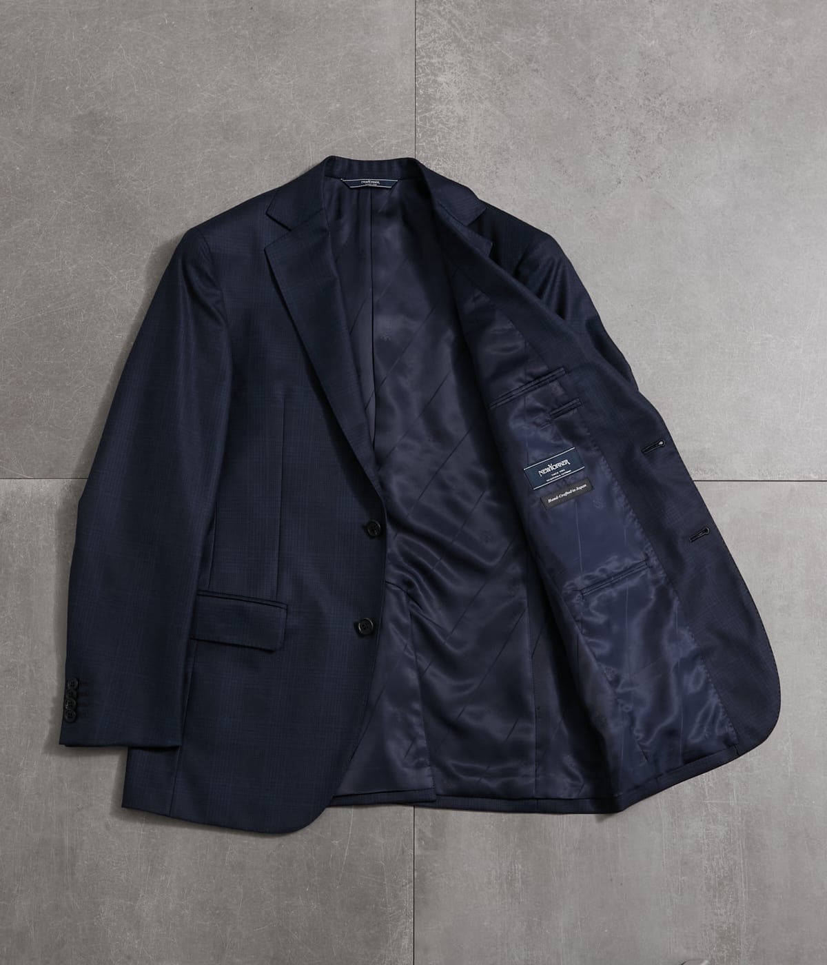 NEWYORKER シルク混 スーツ サイズ違い3点セット 春夏 紺 TAILOR CLOTH シルク混 チェック スーツ(11026100-2025