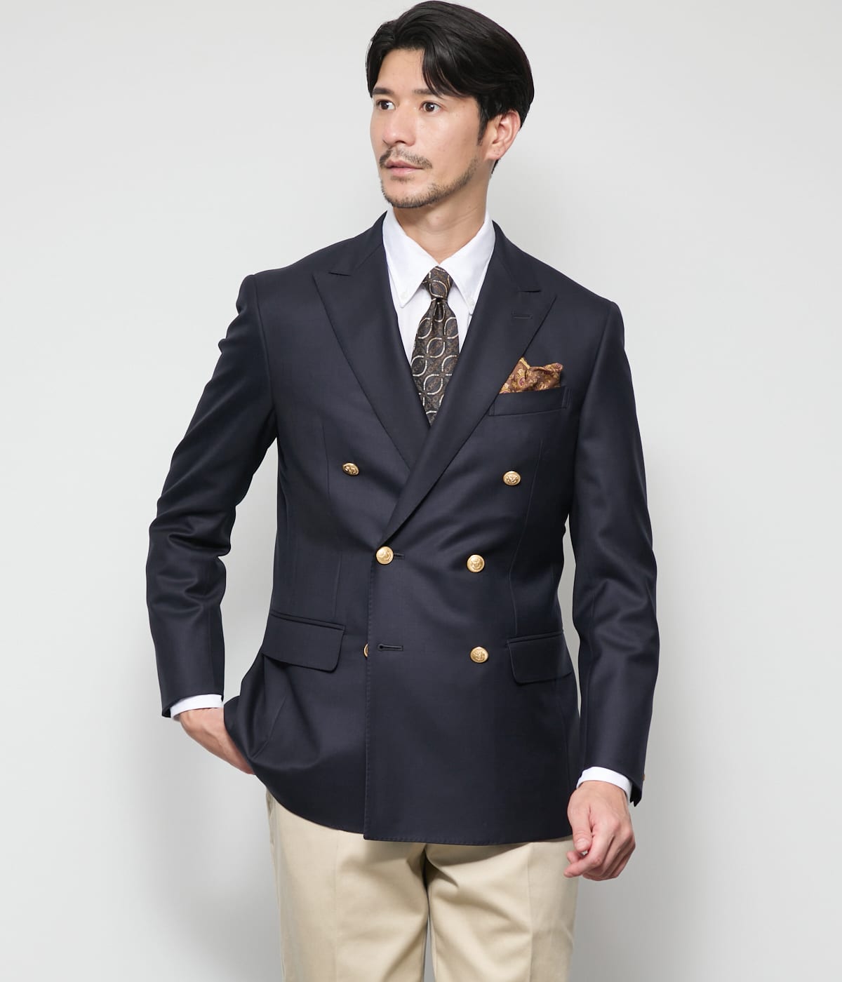 PREMIUM CLOTH Beyond 無地 ダブルブレザー