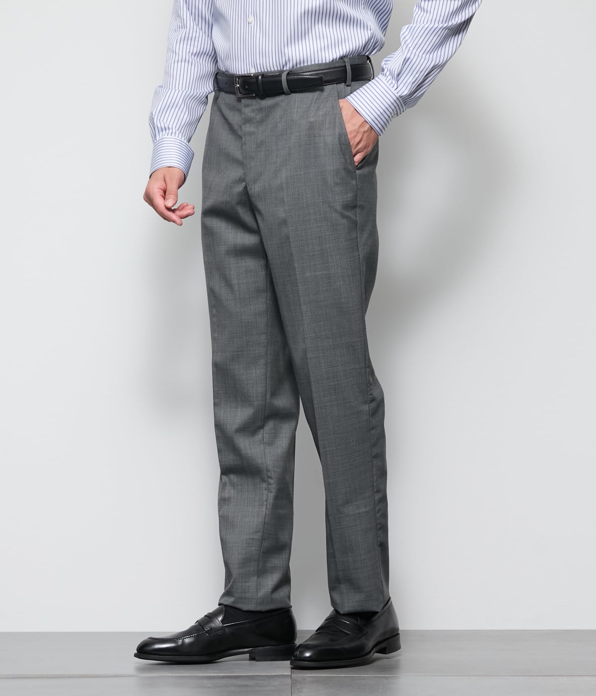 【防シワ・ストレッチ・ウォッシャブル】TRAVEL COMFORT SMART MERINO シャークスキン ウエストアジャストスラックス