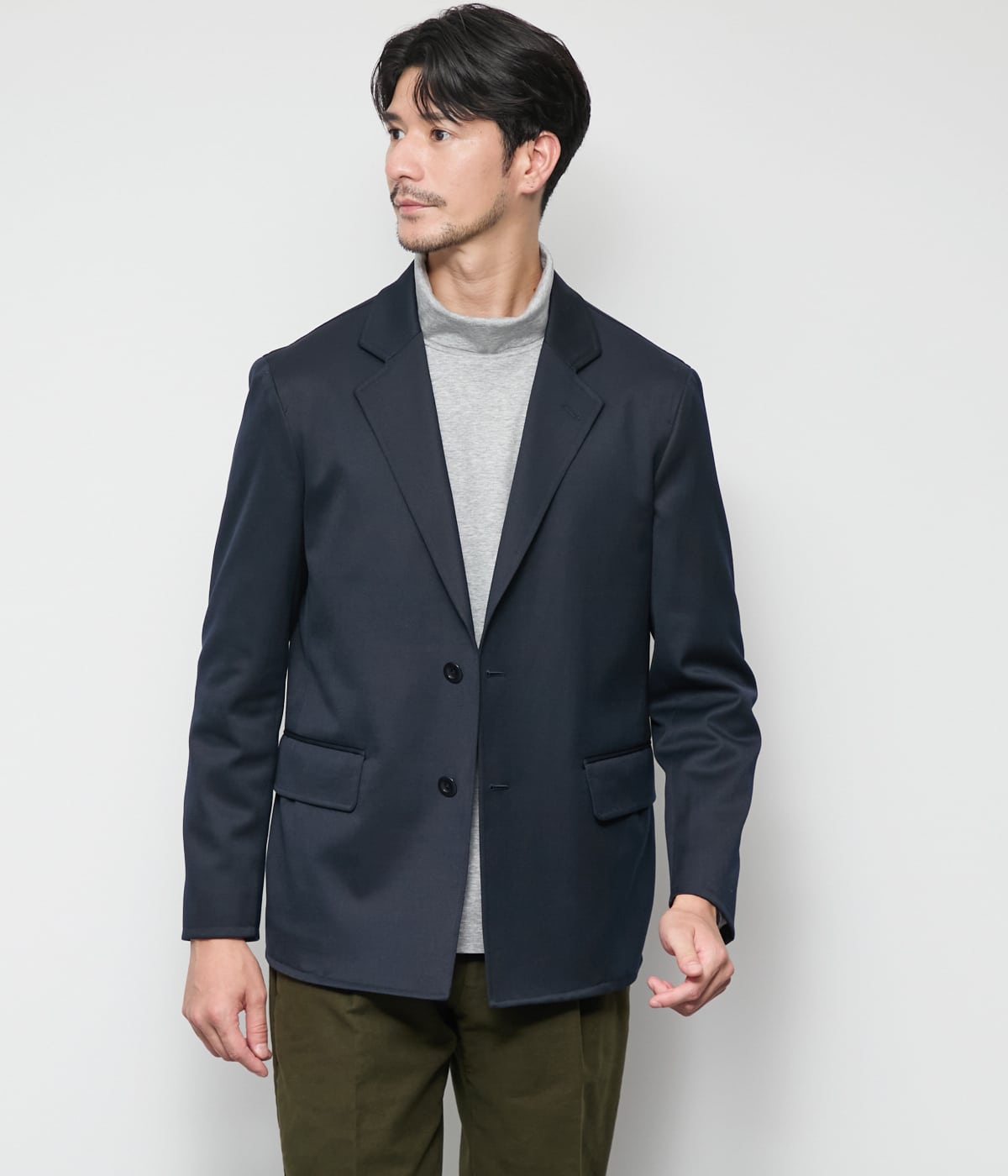 【ストレッチ】ウールブレンドチノクロス モジュラージャケット