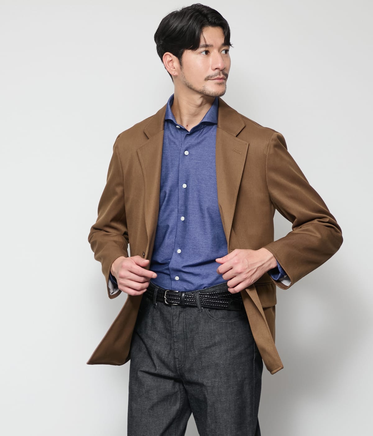 【ストレッチ】ウールブレンドチノクロス モジュラージャケット