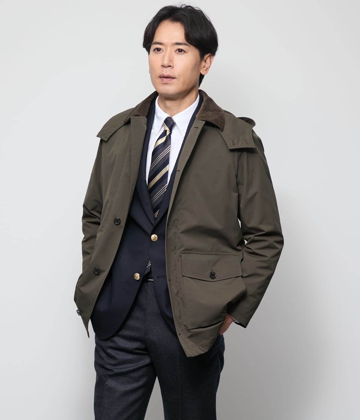 【防シワ・撥水・ストレッチ】SOLOTEX ツイル ハンティングジャケット