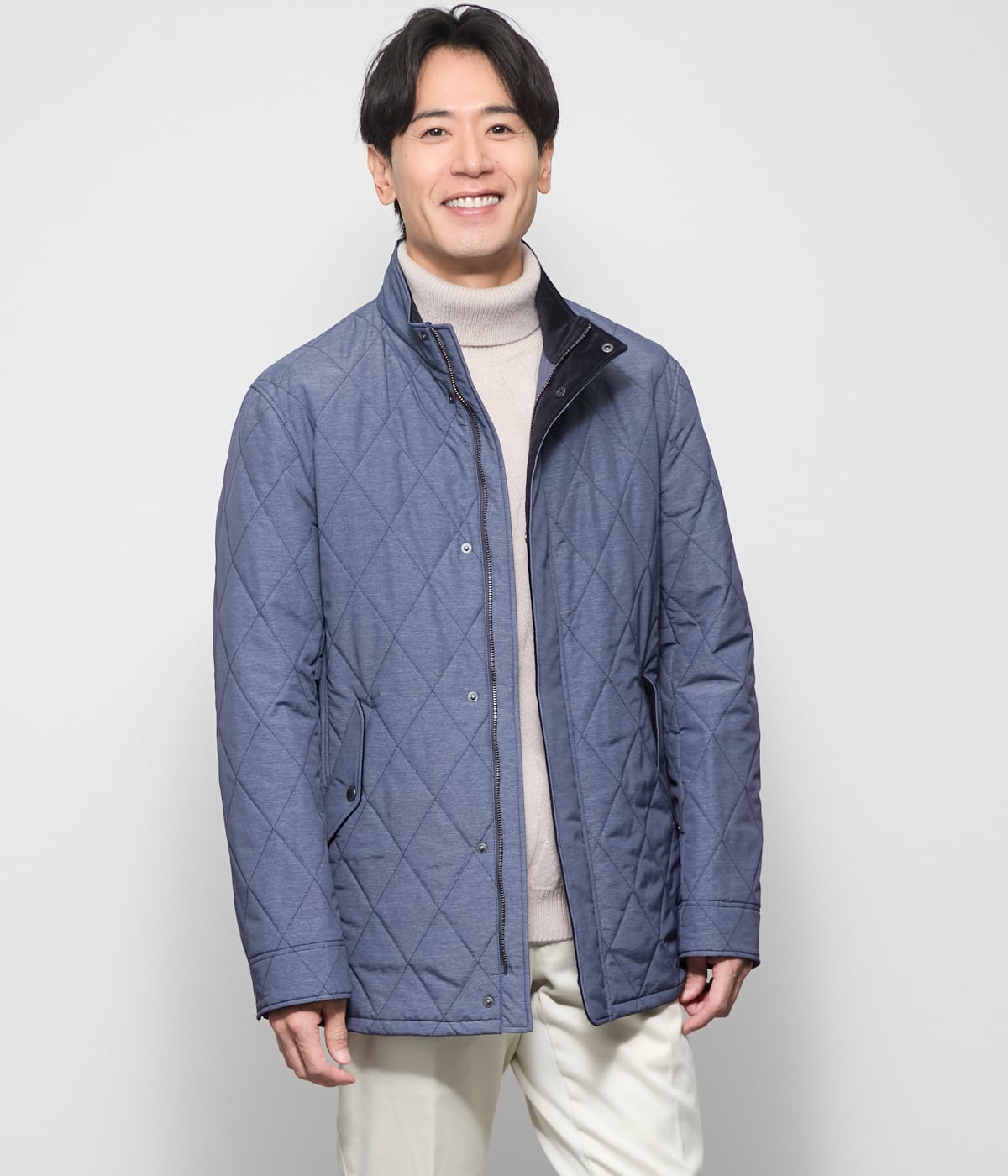 【撥水】メランジ調タフタ キルティングアウター