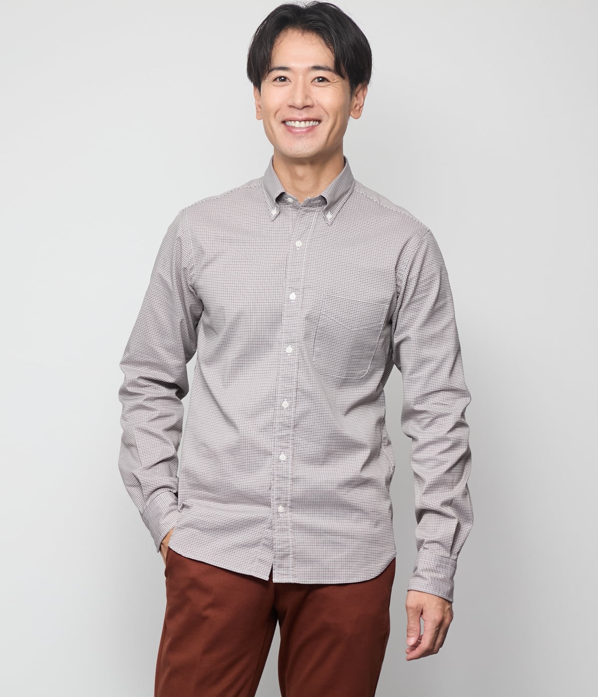 ストレッチ】オックス ガンクラブ 長袖ショートボタンダウン